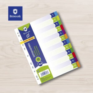 Jgo. Separador PP A4, Extra-Grueso - 12 Posiciones.