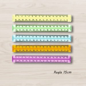 Regla Plástico 15 cm plana.