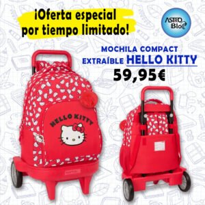 Mochila Compact HELLO KITTY. SAFTA.