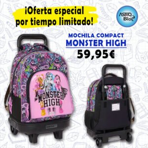 5 Mochila Compact MONSTER HIGH. SAFTA.