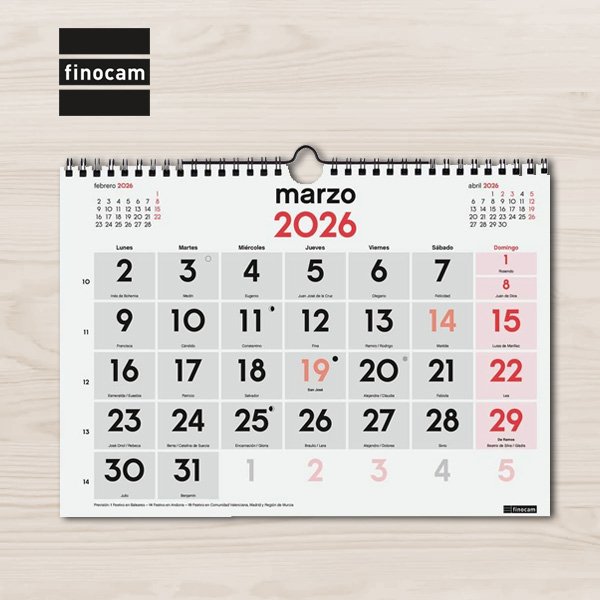 CALENDARIO 2026 Pared Números Grandes 30x21 - Imagen 2